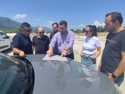 Aυτοψία Αβραμόπουλου στο χώρο ανέγερσης του νέου Κολυμβητηρίου Καλαμπάκας 